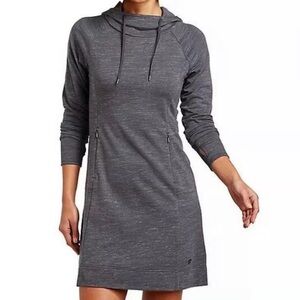 Like New Kühl Hooded Cowl Neck Popover Stretch Dress Grey Medium